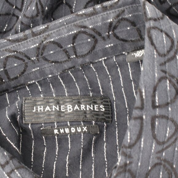 Jhane barnes shirt Men's medium Rhedux limited edition geometric velour trim - Picture 13 of 16